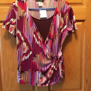 DESTINY WRAP BLOUSE - SIZE M - NEW WITH TAGS